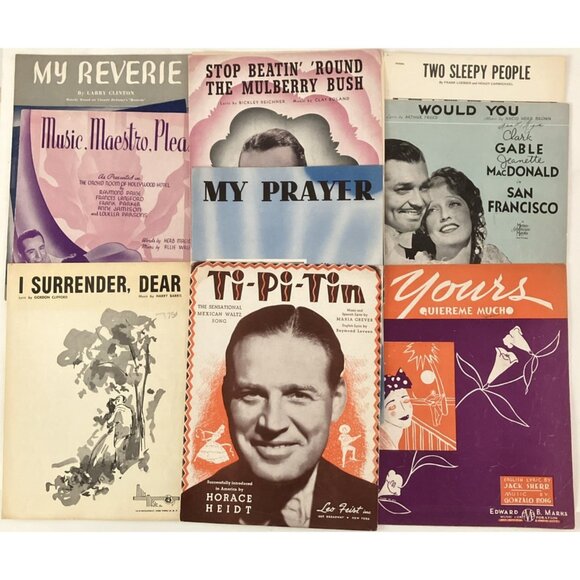 1930s Vintage Sheet Music Tommy Dorsey, Jeanette MacDonald, Hoagy Carmichael - Picture 1 of 16